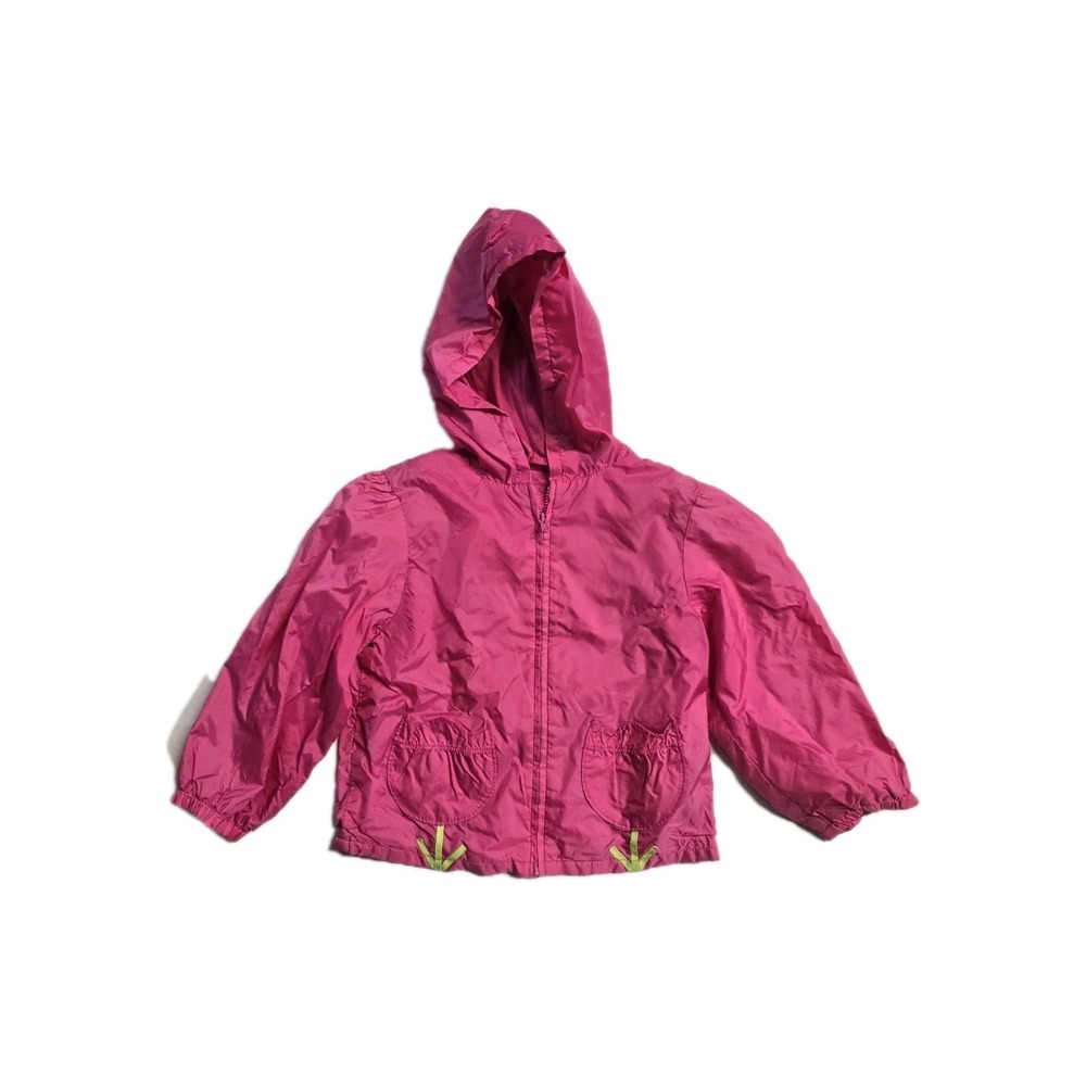Vintage Girls Nylon Jacket Pink 4 T Floral Pockets  Lined KIKS